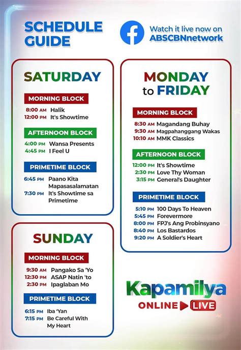 abs cbn program schedule 2024|List of programs broadcast by ABS.